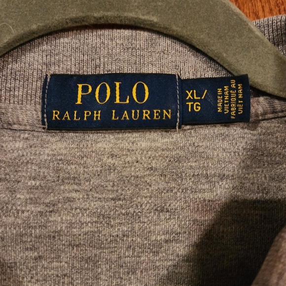 Ralph Lauren men’s XL gray short sleeve polo shirt 100% cotton Black Logo - Picture 5 of 5
